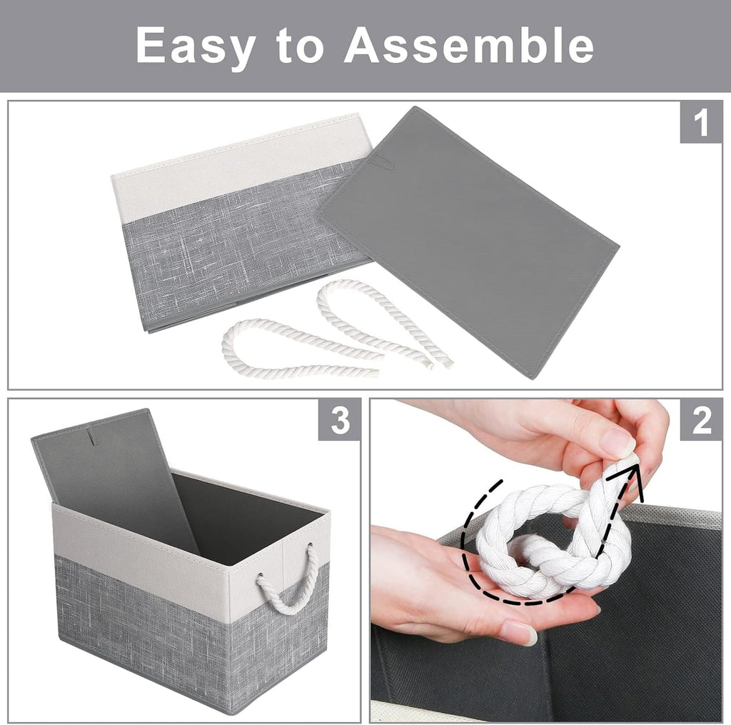 Fab totes Storage Bins Foldable Storage Baskets with Rope Handles