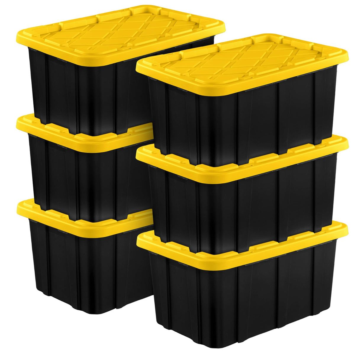 Sterilite Industrial Storage Tote with Lids for Garage, 38 Gallon, 4-Pack