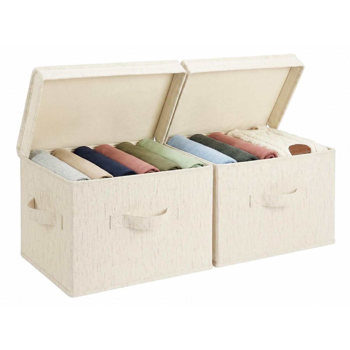 StorageWorks Fabric Storage Bins with Lids, Closet Storage Bins