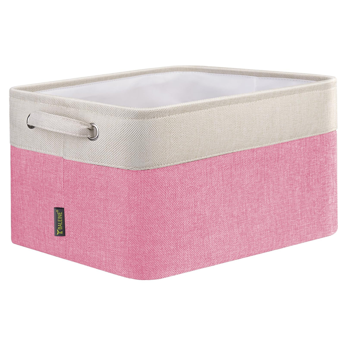 BALEINE 3 Pack Fabric Closet Storage Bins for Shelves, Linen Closet Organizers and Storage, Decorative Baskets for Organizing, Shelf, Clothes, Home, Office (Grey, 15"x11"x9.5")