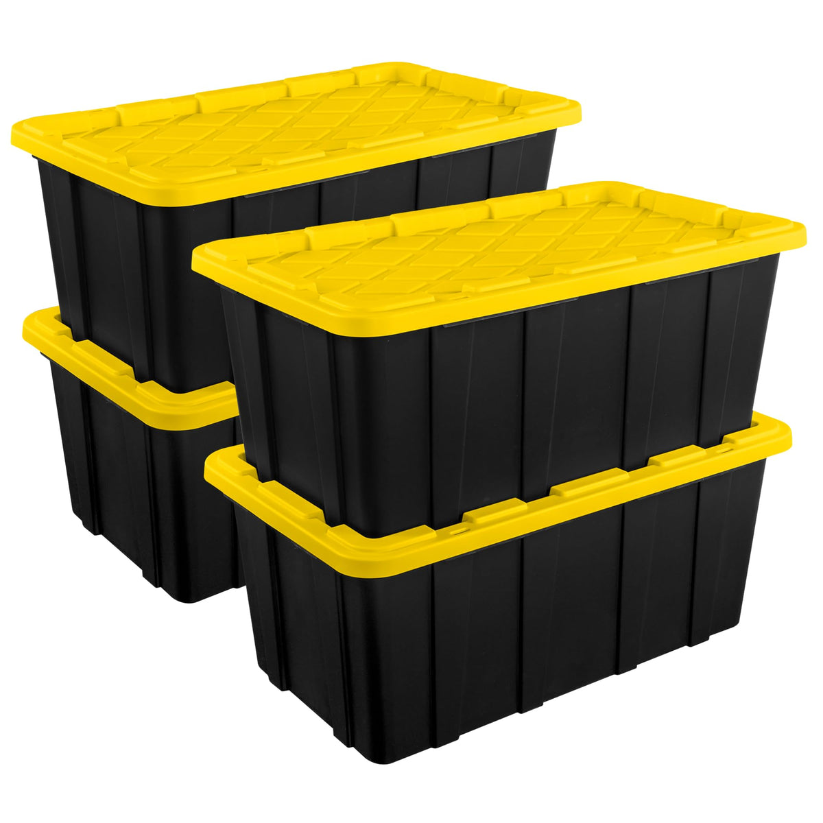 Sterilite Industrial Storage Tote with Lids for Garage, 38 Gallon, 4-Pack