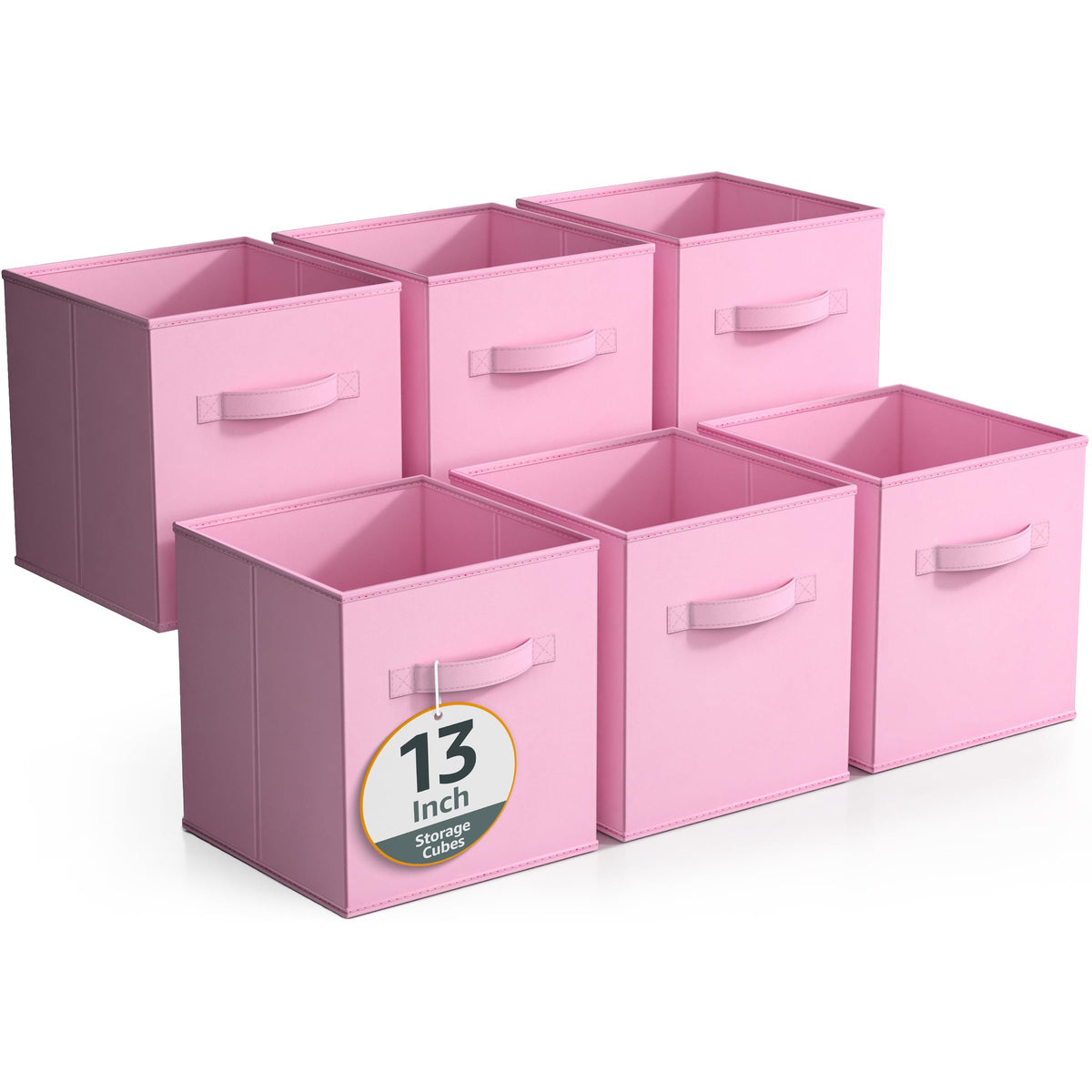 Sorbus Fabric Storage Cubes, 6-Pack Foldable Bins (11 Inch, Dark Green)