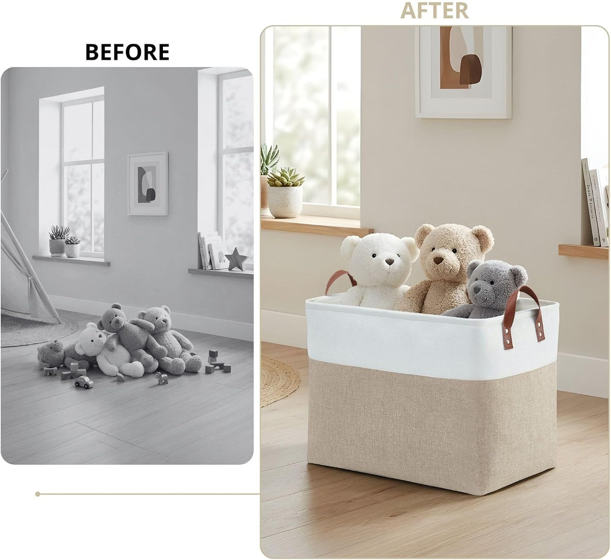 DECOMOMO Fabric Storage Bins, Extra Large Storage Baskets with Handles