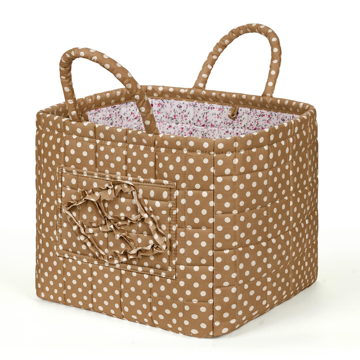 Floral Fabric Storage Basket Car Interior Storage Basket Underwear Sundries Laundry Baskets Supplies Home Organizer Bag (Red plaid)