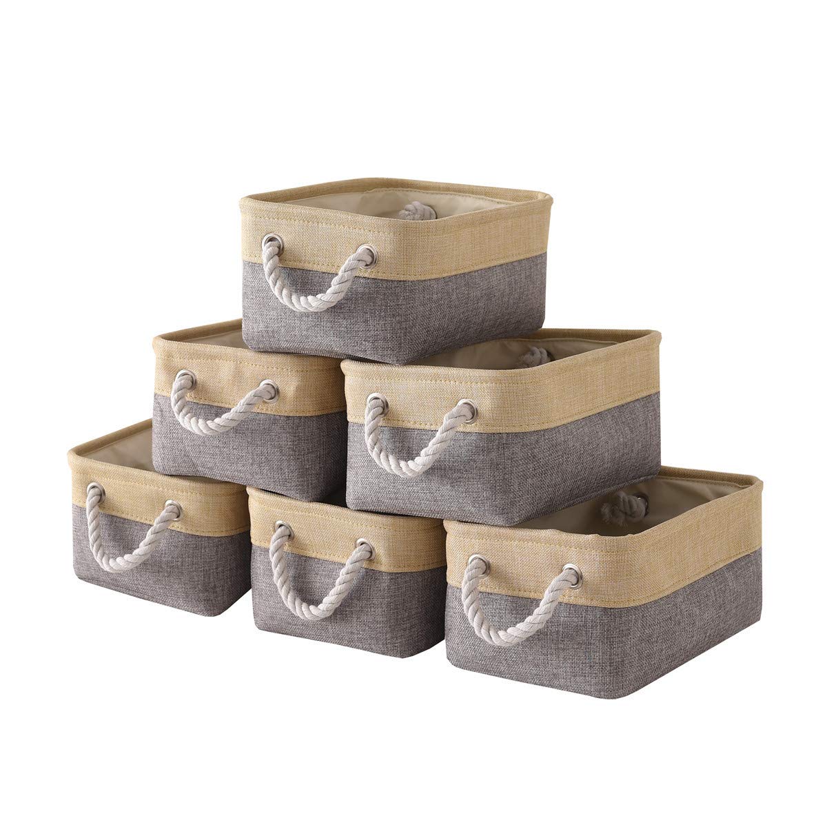 Small Storage Baskets for Shelves,Fabric Storage Baskets for Closet,Rectangular Collapsible Baskets for organizing Clothes,Books,Gifts