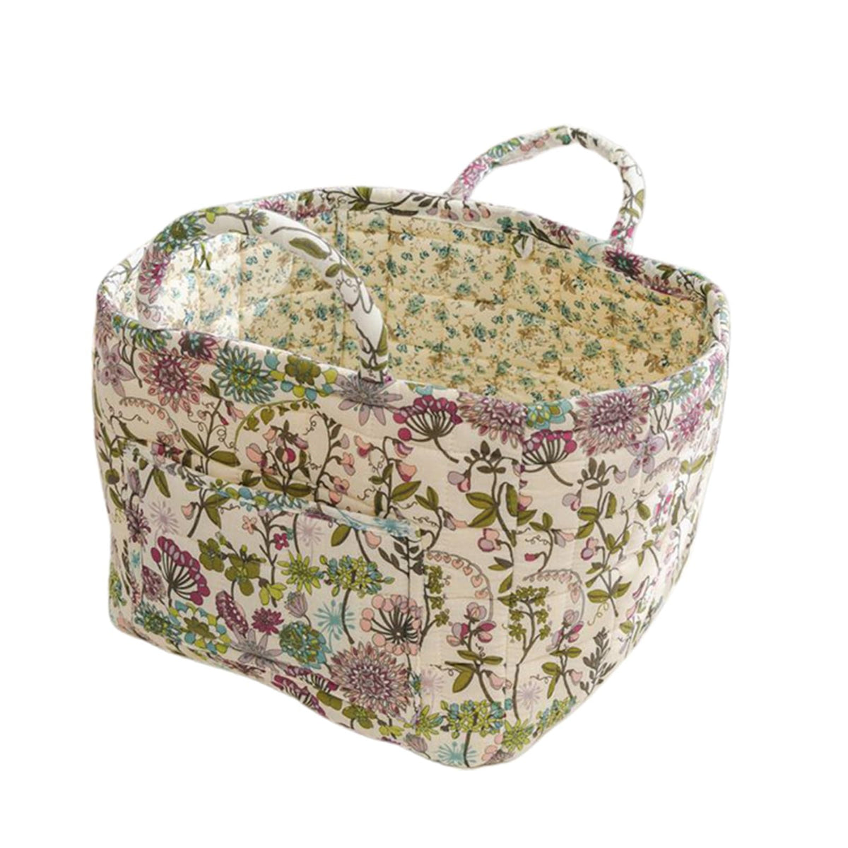 Boho Fabric Storage Basket, Large Capacity Laundry Basket, 12.2'' x 10.23'' x 10.23'' Collapsible Laundry Hamper with Easy Carry Handles (B Multi-Color 1, L)