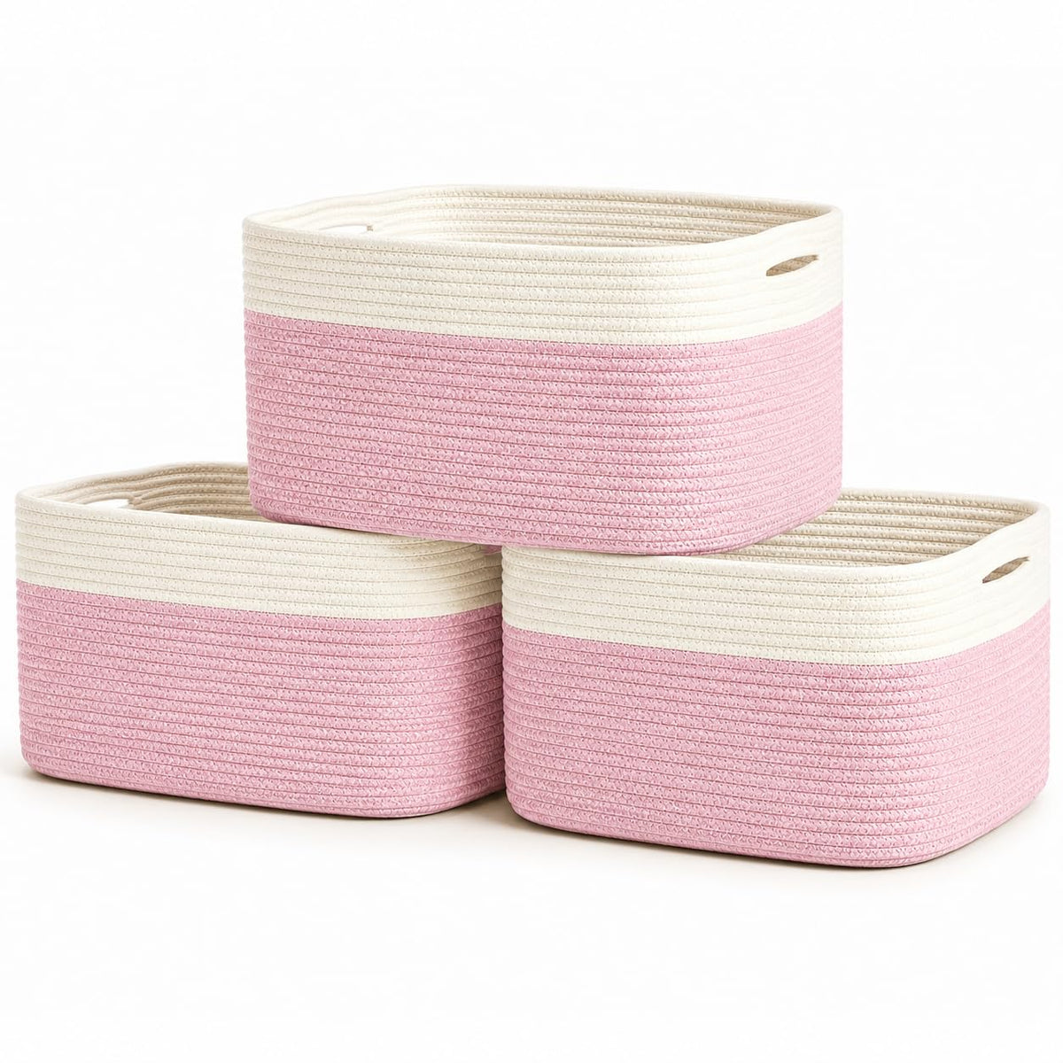 OrganiHaus Rainbow Baskets for Shelves, Set of 3, 15x9x10