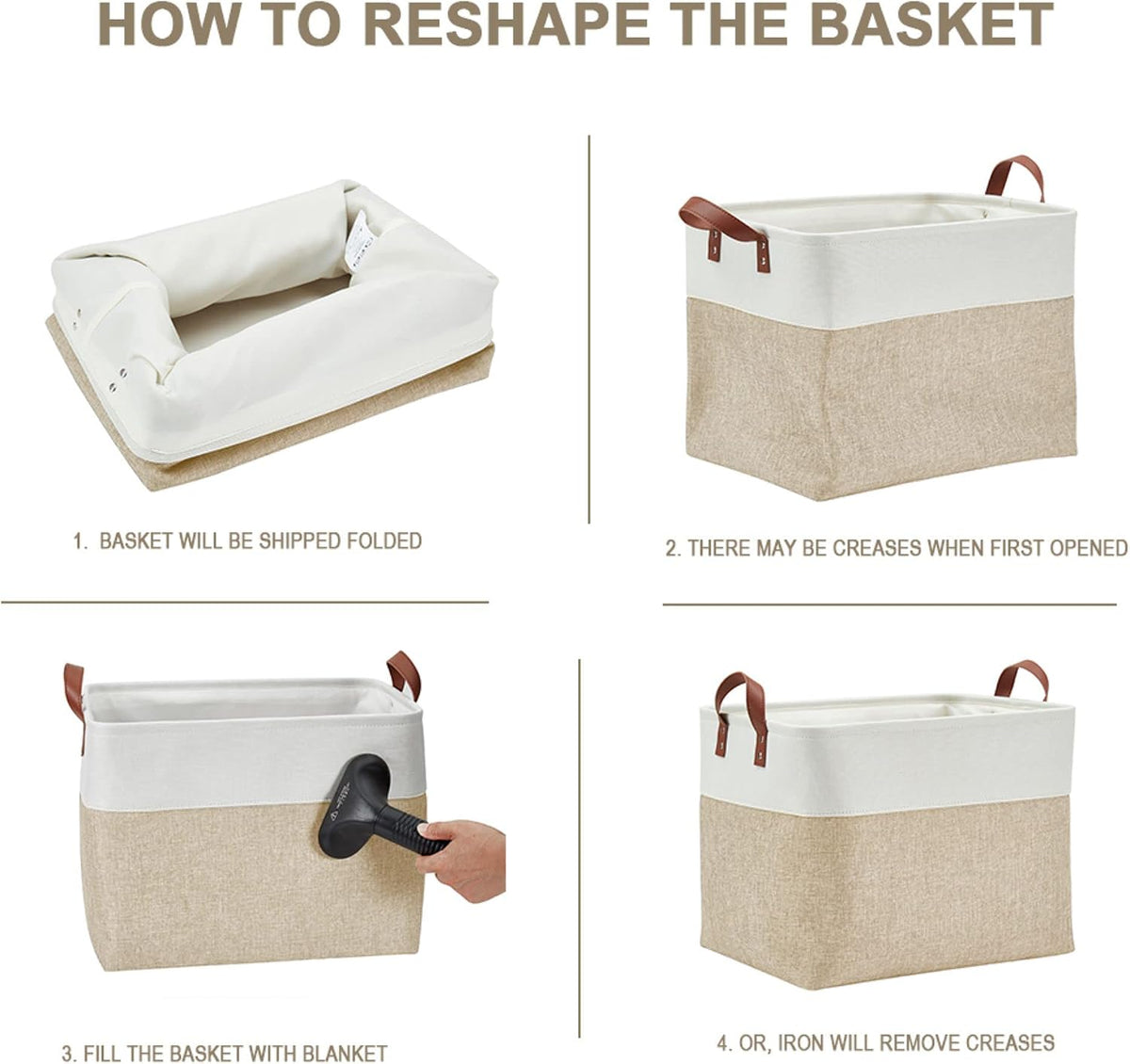 DECOMOMO Fabric Storage Bins, Extra Large Storage Baskets with Handles