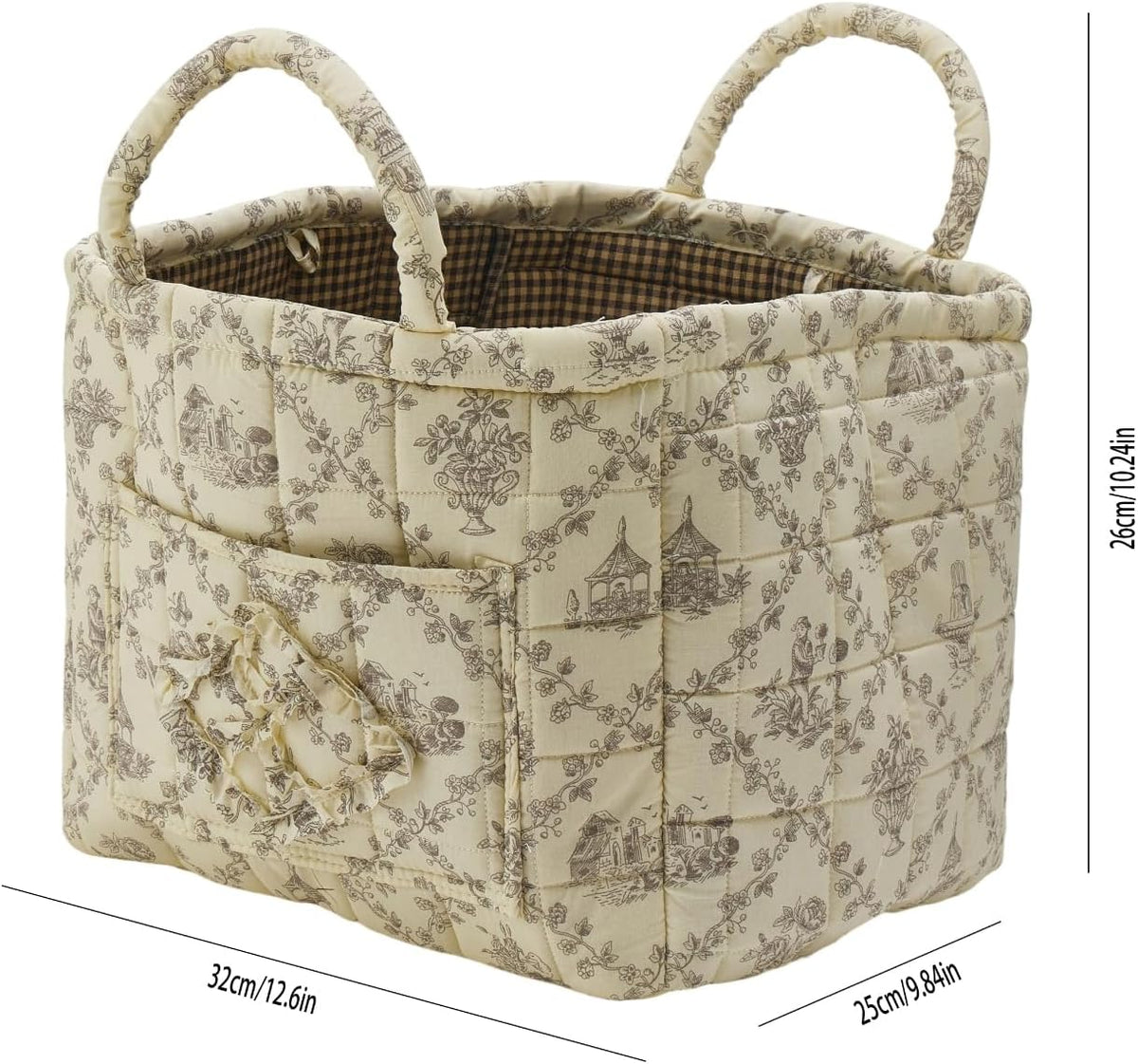 Boho Fabric Storage Basket, Large Capacity Laundry Basket, 12.2'' x 10.23'' x 10.23'' Collapsible Laundry Hamper with Easy Carry Handles (B Multi-Color 1, L)