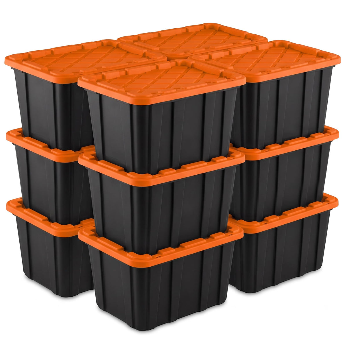 Sterilite Industrial Storage Tote with Lids for Garage, 38 Gallon, 4-Pack