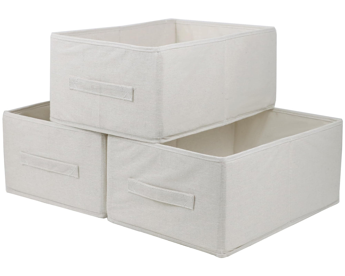 Narrow Fabric Storage Bins, 4 Pack Foldable Storage Baskets for Shelves, Decorative Linen Closet Organizers and Storage, Storage Box Container for Organizing Clothes Toy Pantry Wardrobe Closet