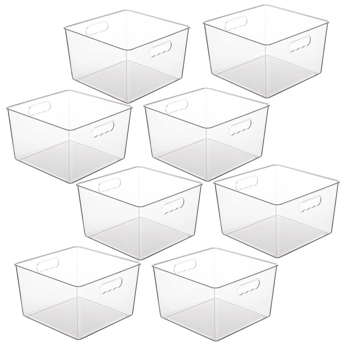 Vtopmart 4 Pack Extra Large Clear Storage Bins, 11x11 Cube Organizer