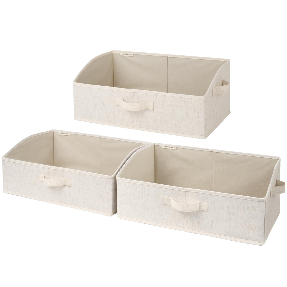 StorageWorks Closet Storage Bins Trapezoid, Beige, Small, 3-Pack