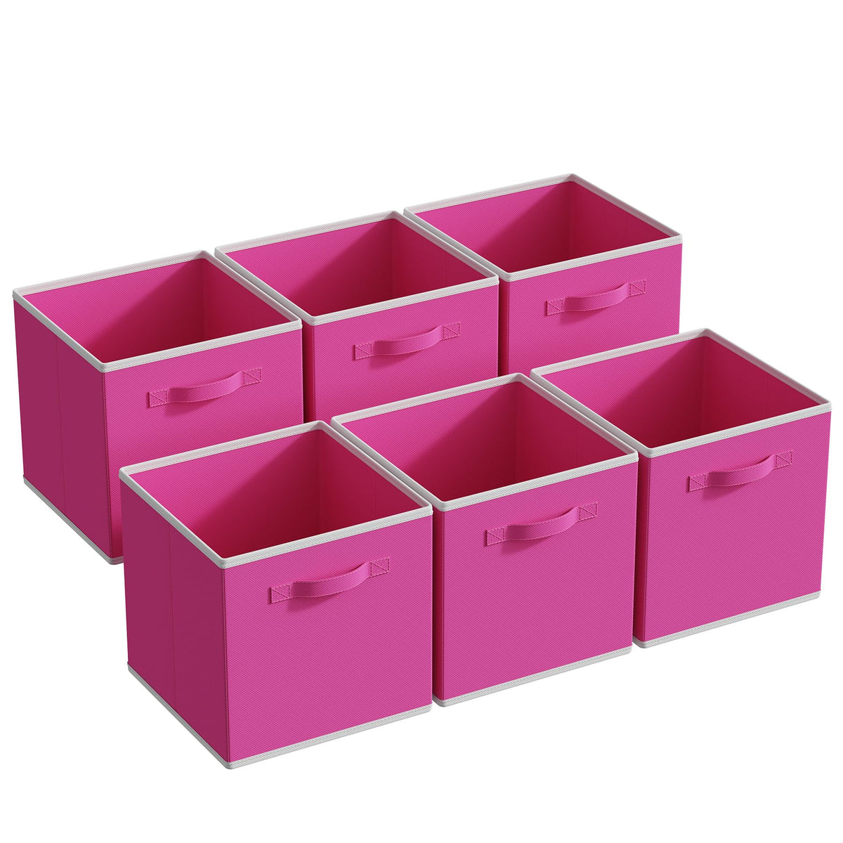 MAX Houser Foldable Fabric Storage Bins with Dual Plastic Handles, Grey
