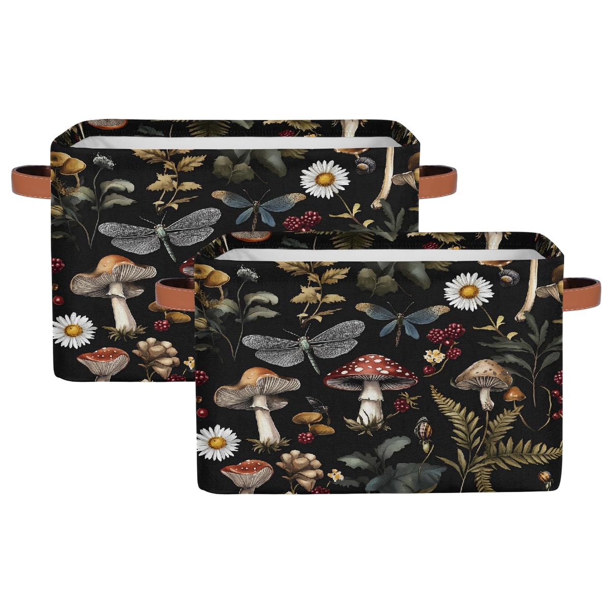 Wildflowers Plants Storage Baskets for Organizing, Fabric Collapsible Storage Bins Box Spring Esthetical Decorative Toy Organizer Baskets for Closet Shelves Gift Basket 1 Pc