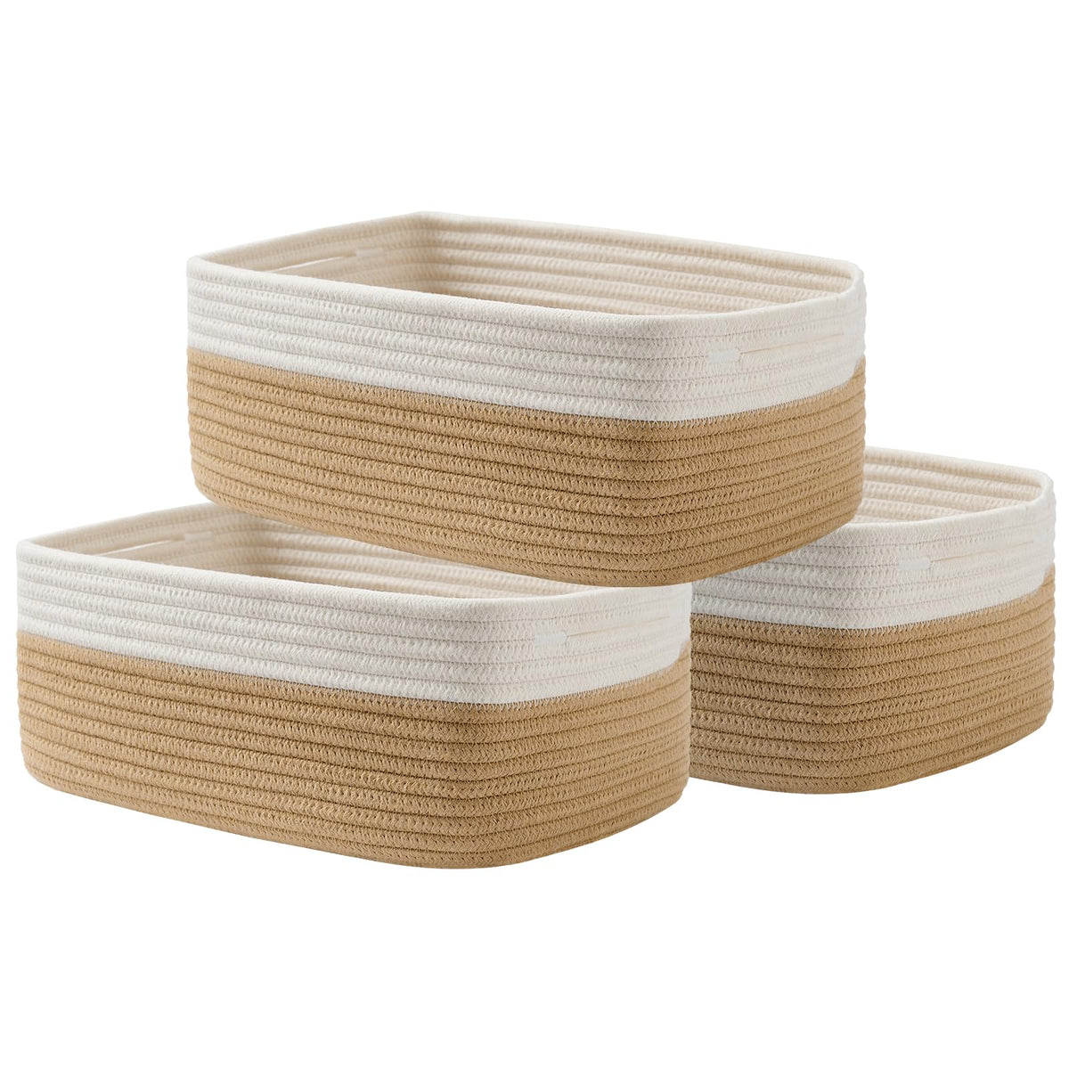 KALLAX Small Woven Storage Basket for Organizing, 12 x 8 x 4.5 inch, 3 Pack