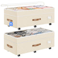 Budding Joy 80L 2 Pack Adjustable Under Bed Storage with Wheels