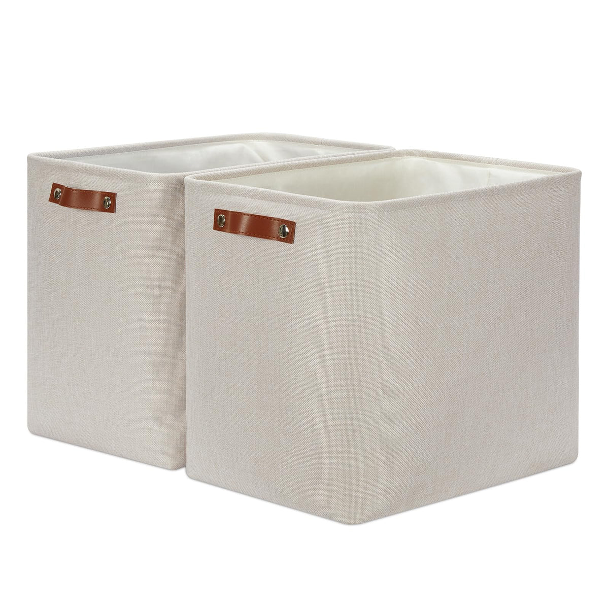 DULLEMELO Extra Large Storage Baskets, Fabric Storage Bins for Organizing Shelves Nursery Toys Books, Closet Baskets and Bins with Handles, Black&Grey, 2-Pack