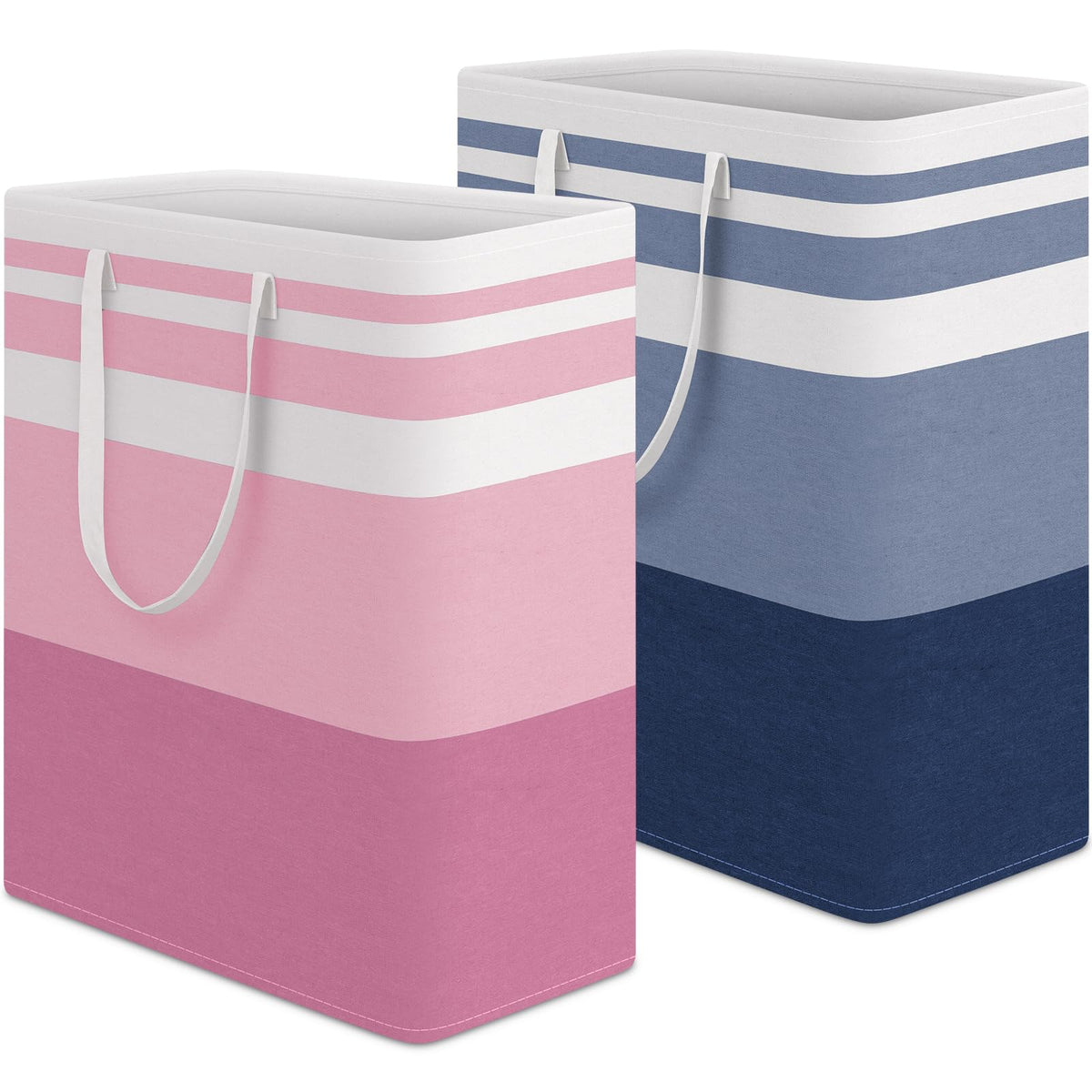 HomeHacks 2 Pack Large Laundry Baskets, Laundry Hampers Bags (Grey 75Lx2)