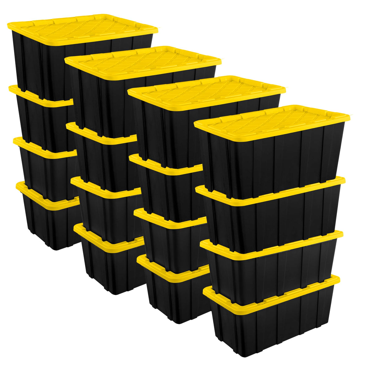 Sterilite Industrial Storage Tote with Lids for Garage, 38 Gallon, 4-Pack