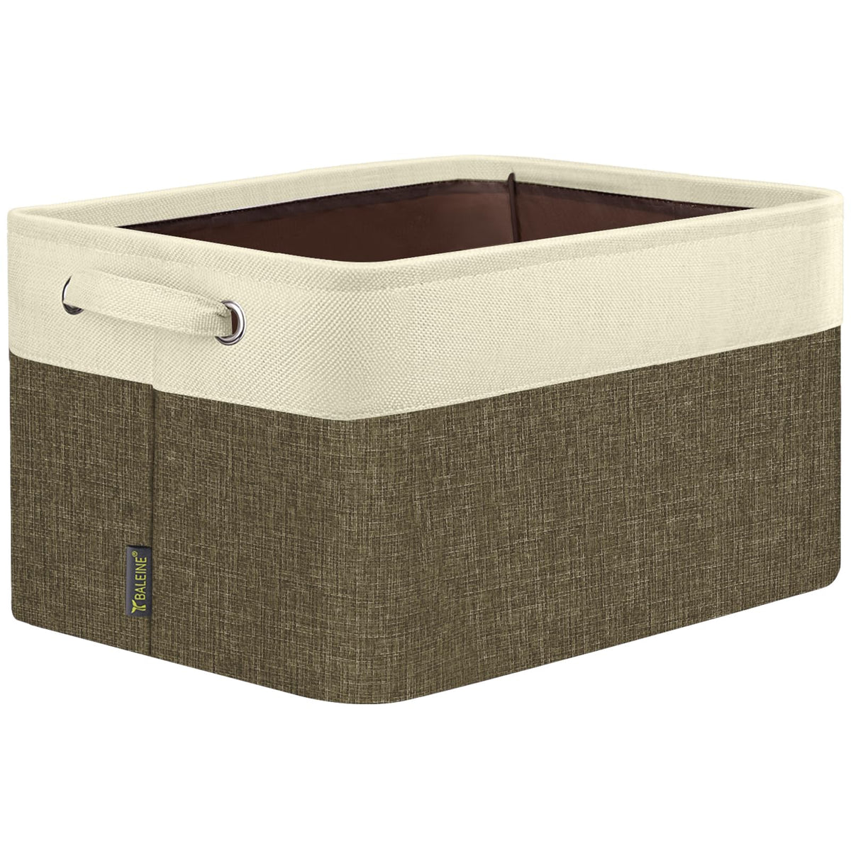 BALEINE 3 Pack Fabric Closet Storage Bins for Shelves, Linen Closet Organizers and Storage, Decorative Baskets for Organizing, Shelf, Clothes, Home, Office (Grey, 15"x11"x9.5")