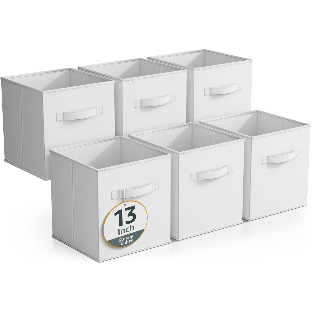 Sorbus Fabric Storage Cubes, 6-Pack Foldable Bins (11 Inch, Dark Green)