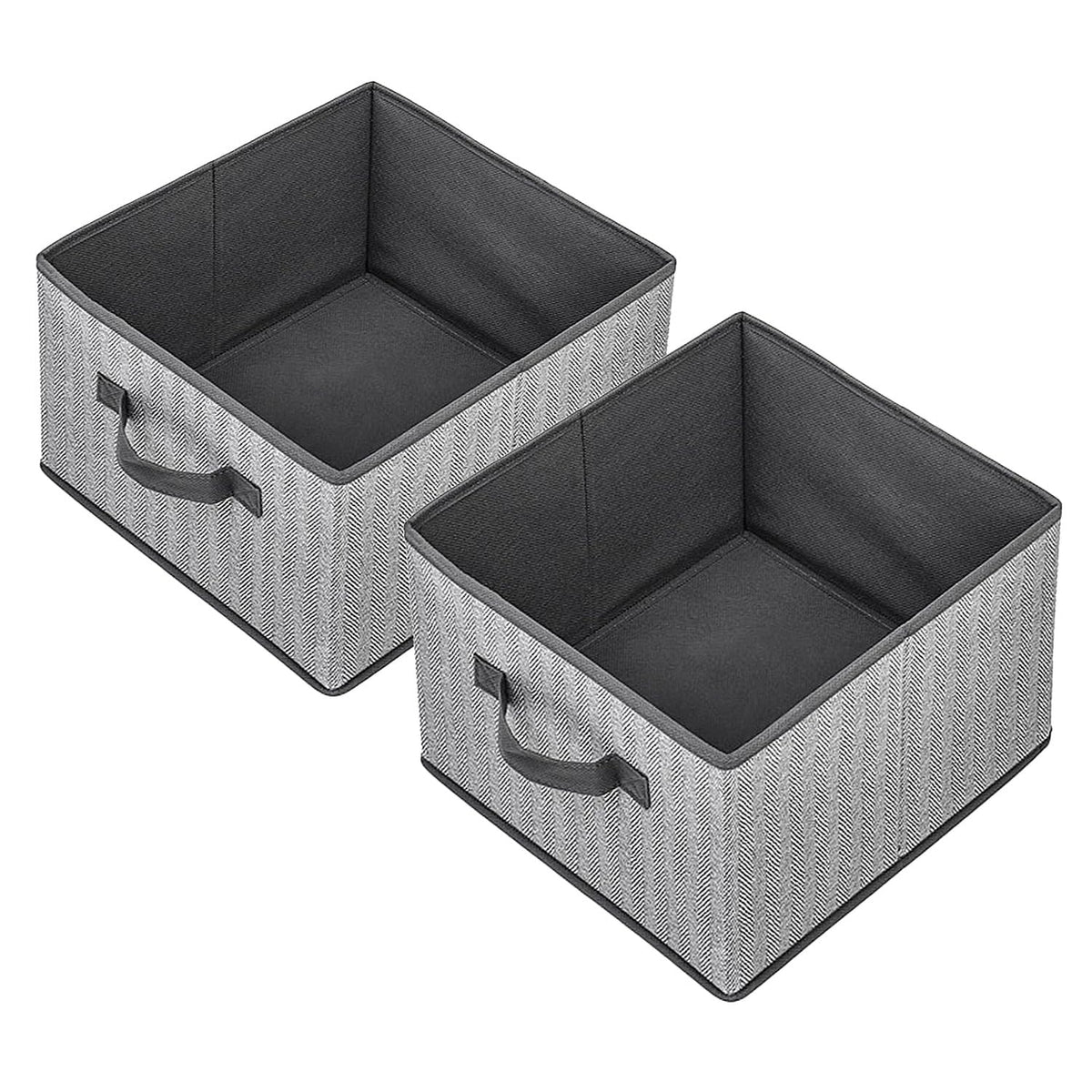 Storage Baskets, 11-Inch Woven Fabric Bins, Storage Cubes with Reinforced Handles, Organizer Bins for Closet Shelves, Foldable, for Toys, Clothes, Natural Beige (3PCS/Beige-11*11*7.8inch)