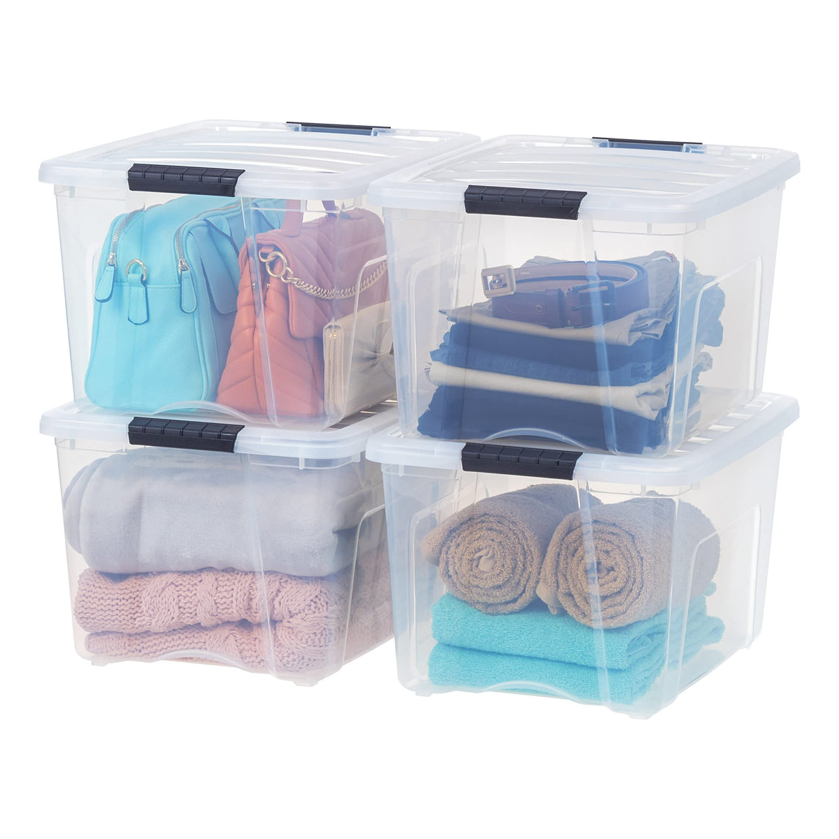 IRIS USA 6-Pack 54 Quart Storage Bins with Lids, Clear