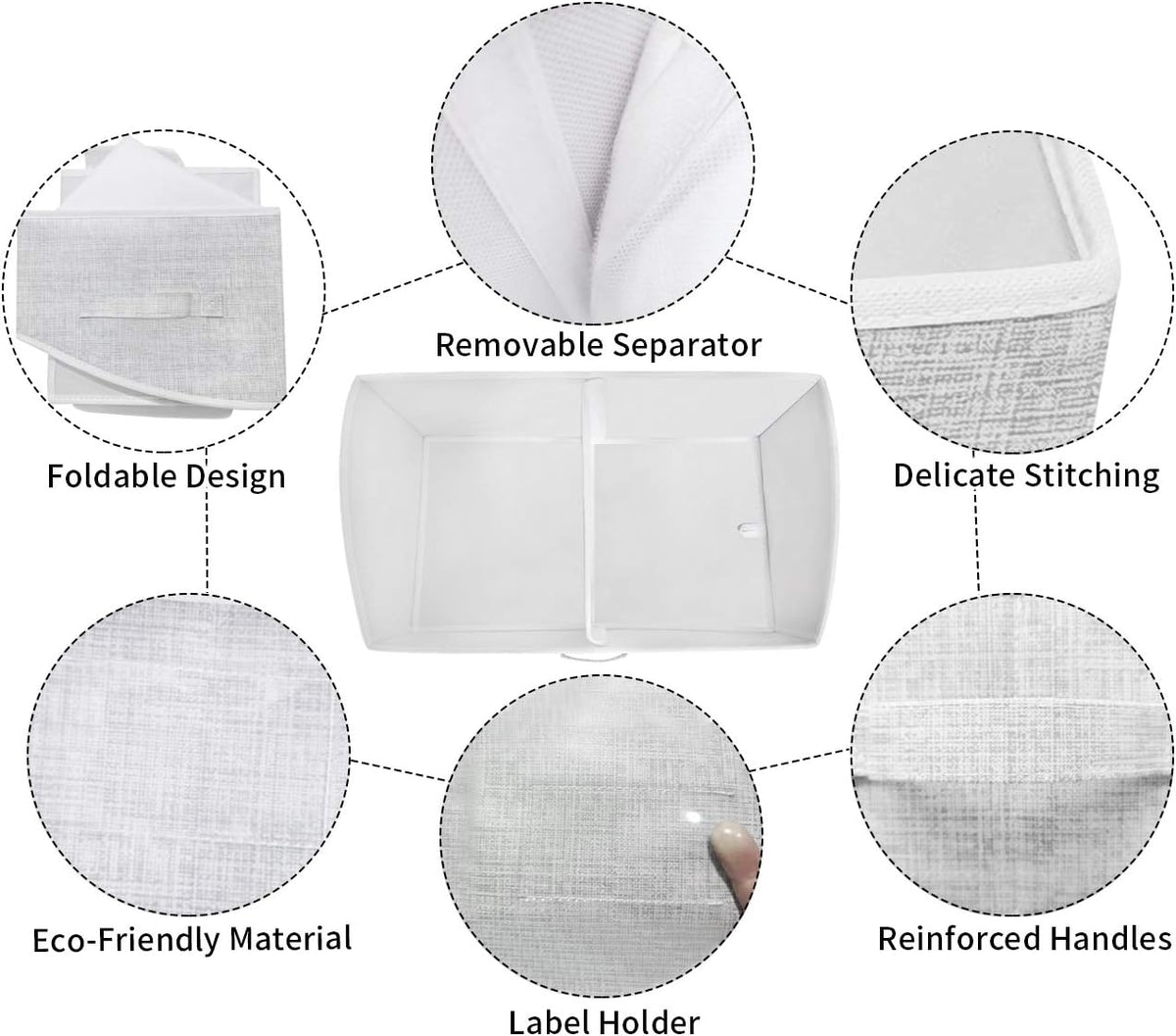 3 Packs Closet Storage Bins - Trapezoid Large Storage Box - Foldable Fabric Baskets for Organizing Clothes - Baby Toiletry, Toys, Towel, DVD, Book (Grey, 20 x 11.2 x 8.3 inches)