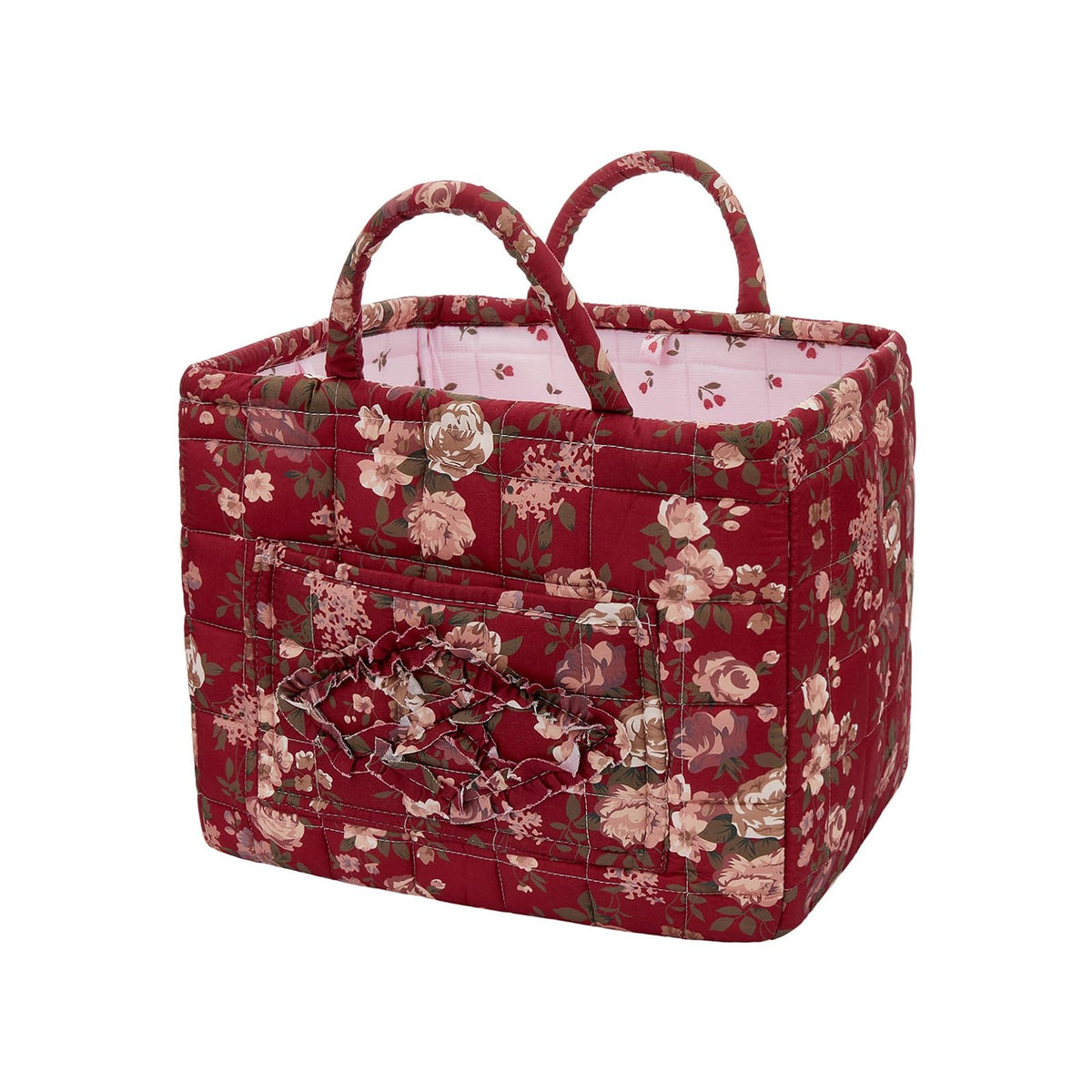 Boho Fabric Storage Basket, Large Capacity Laundry Basket, 12.2'' x 10.23'' x 10.23'' Collapsible Laundry Hamper with Easy Carry Handles (B Multi-Color 1, L)