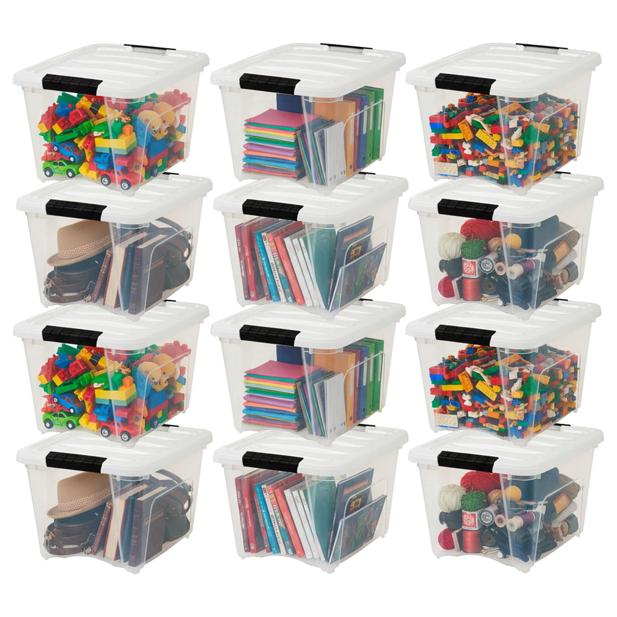 IRIS USA 6-Pack 72 Quart Storage Bins with Lids, Clear