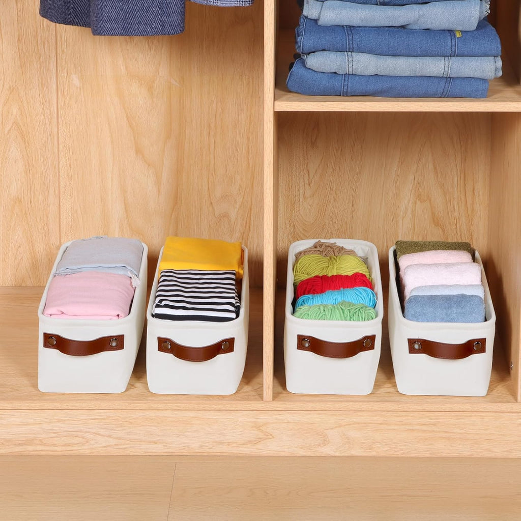 Small Fabric Storage Bins, Narrow Storage Baskets for Organizing