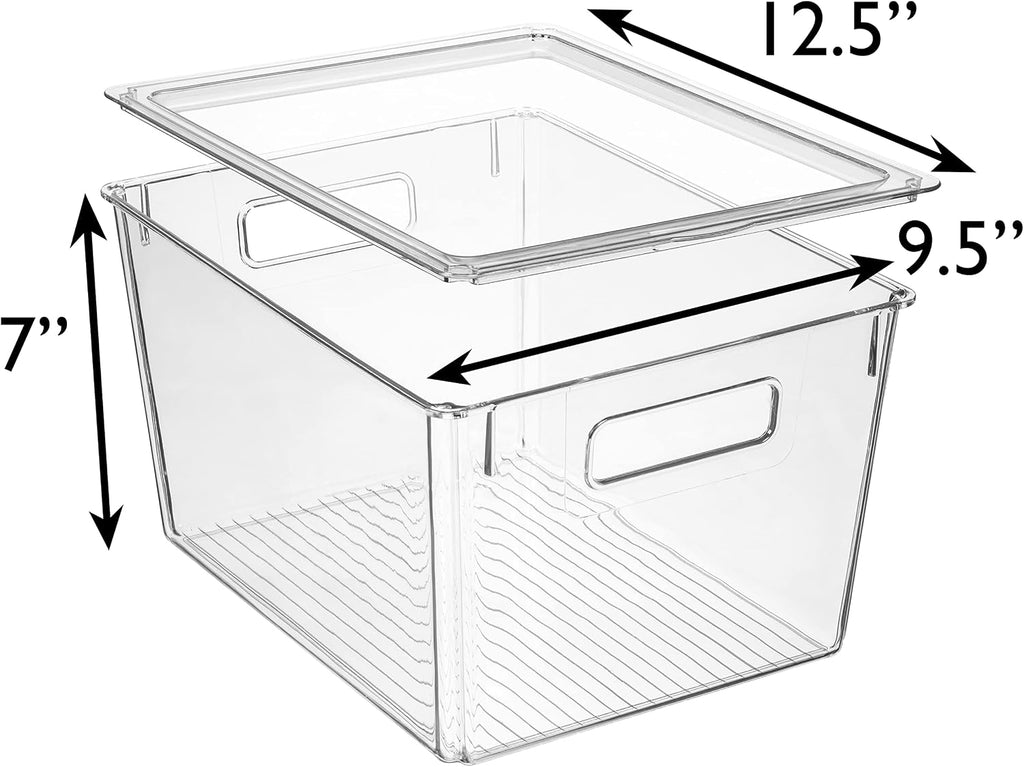 ClearSpace Storage Bin with Lid, Pantry & Desk Organizer, XL, 8 Pack