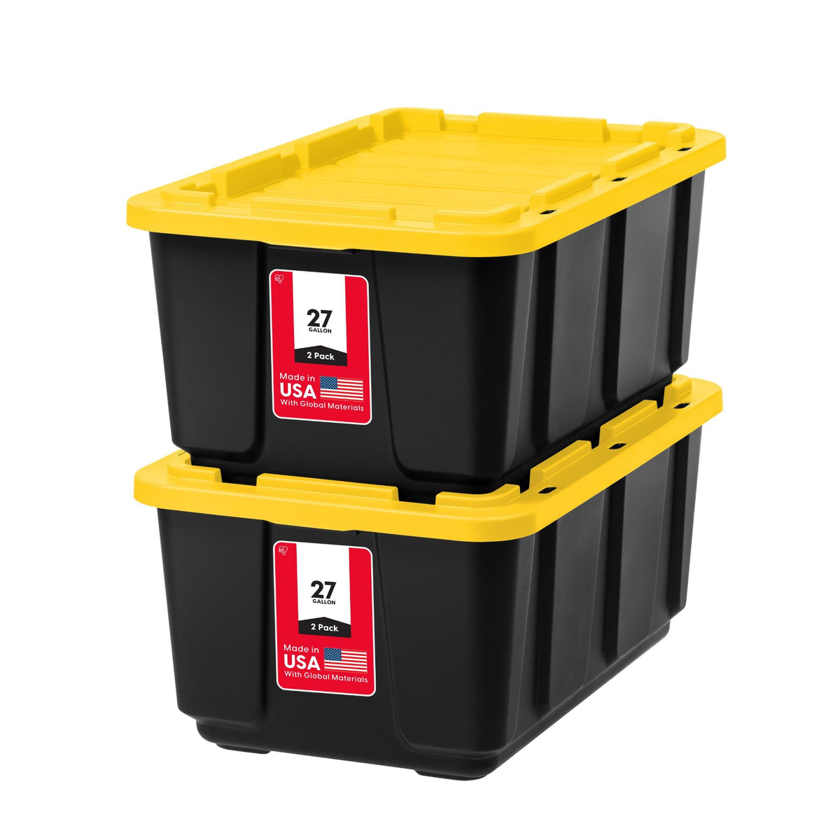 IRIS USA 4-Pack 27 Gal Heavy Duty Storage Tote Bins with Lids, Gray