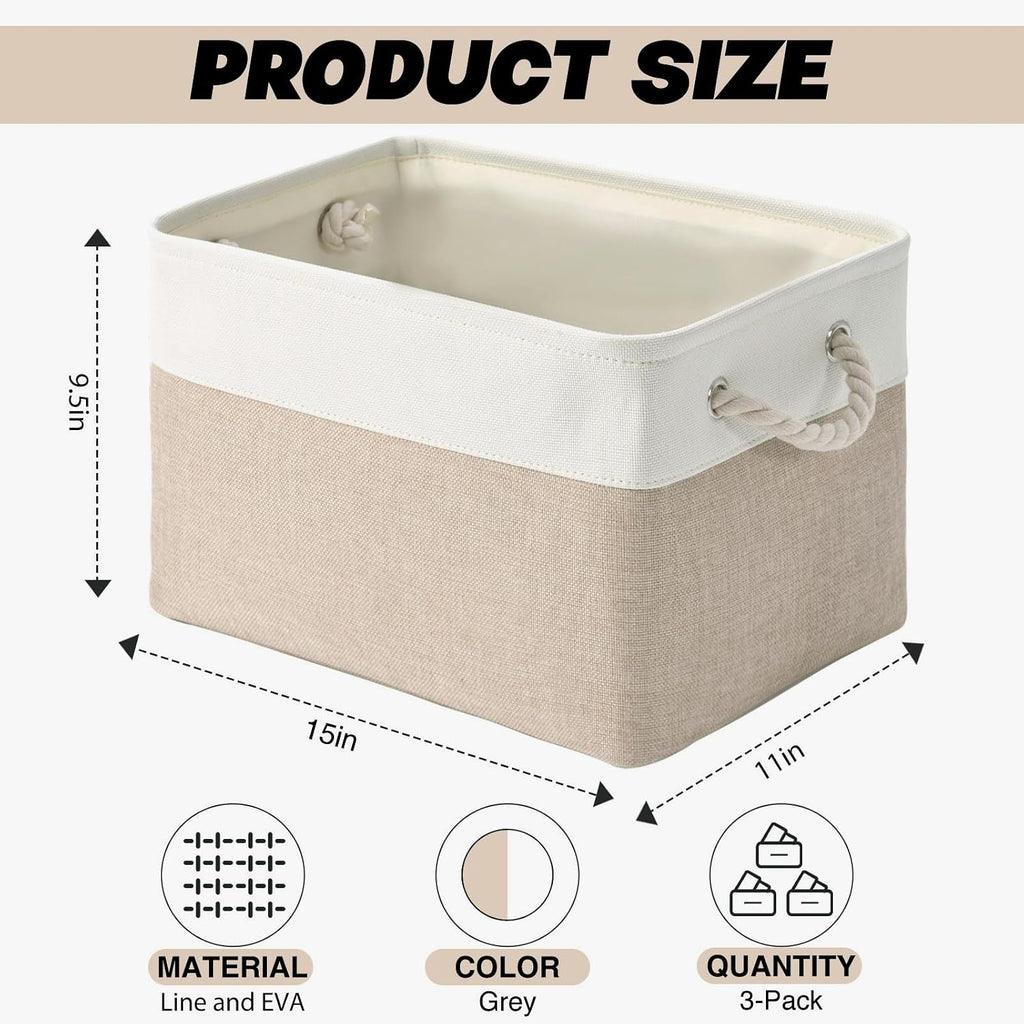 DUHEL Storage Baskets Bins 3 Pack