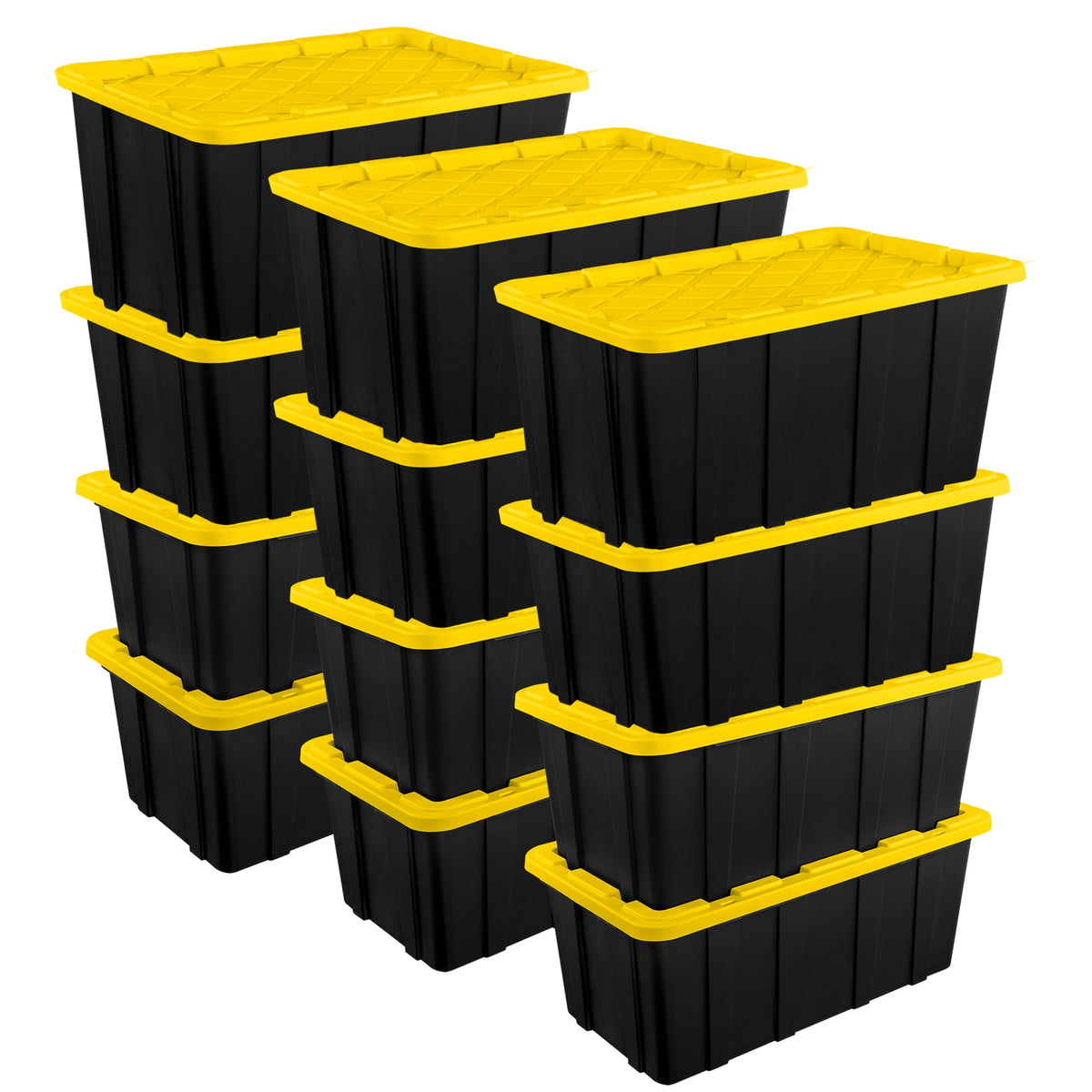 Sterilite Industrial Storage Tote with Lids for Garage, 38 Gallon, 4-Pack