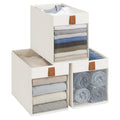 StorageWorks Fabric Storage Bins with Clear Window, Beige, 3-Pack