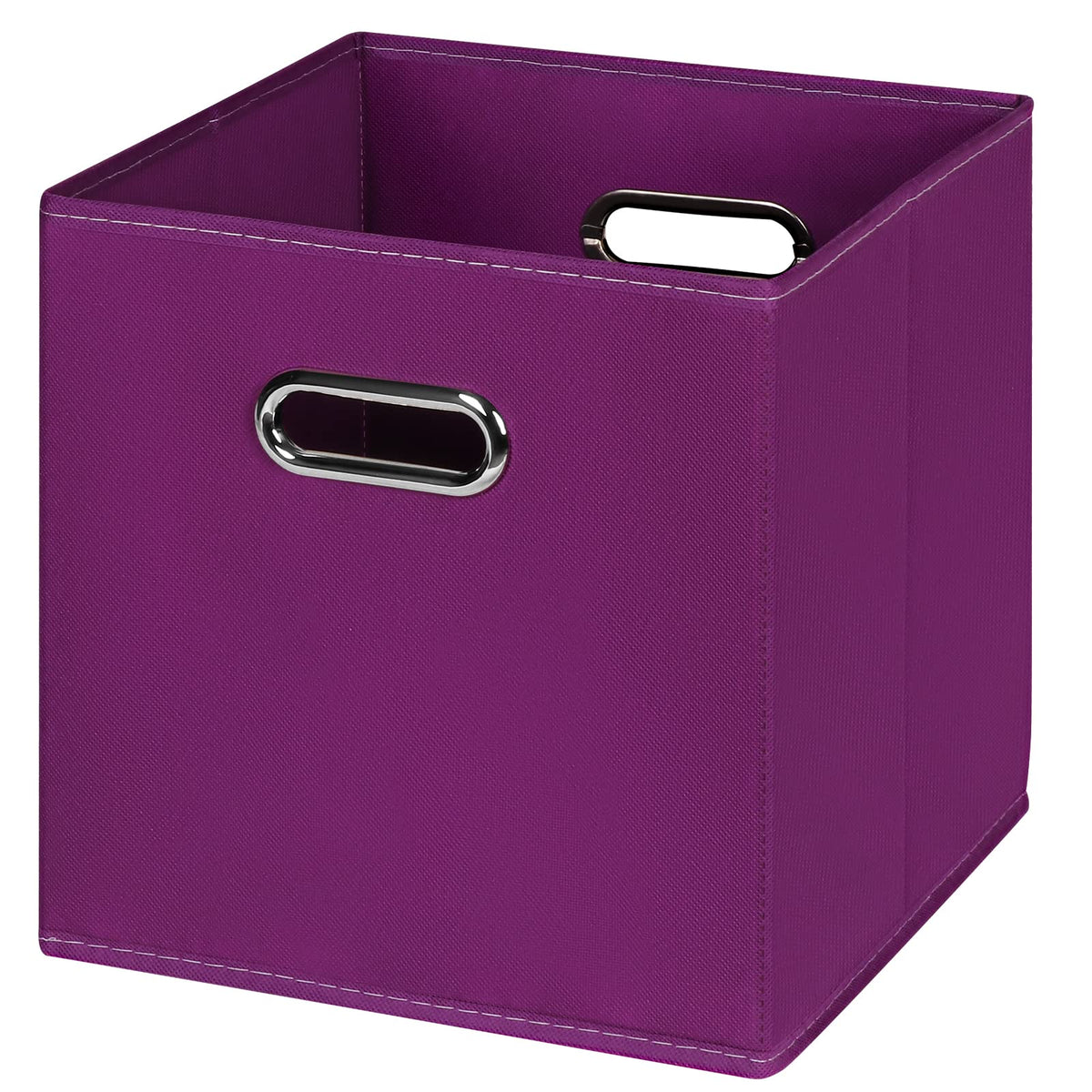 Black Foldable Storage Cubes Bins , Fabric Storage Box Cubes Organizer Baskets with Dual Handles for Home Organizer (Black)