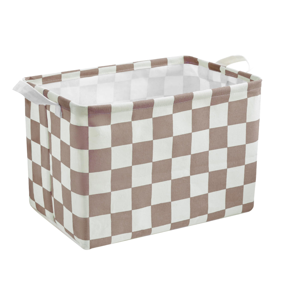 Ohocut Sage Green Checkered Canvas Basket, Rectangular Organizing Decorative Storage Basket for Kids, Dog Toy, Cute Aesthetic Checkered Room Decor for Home, Kitchen, Bedroom, Classroom, Shelves