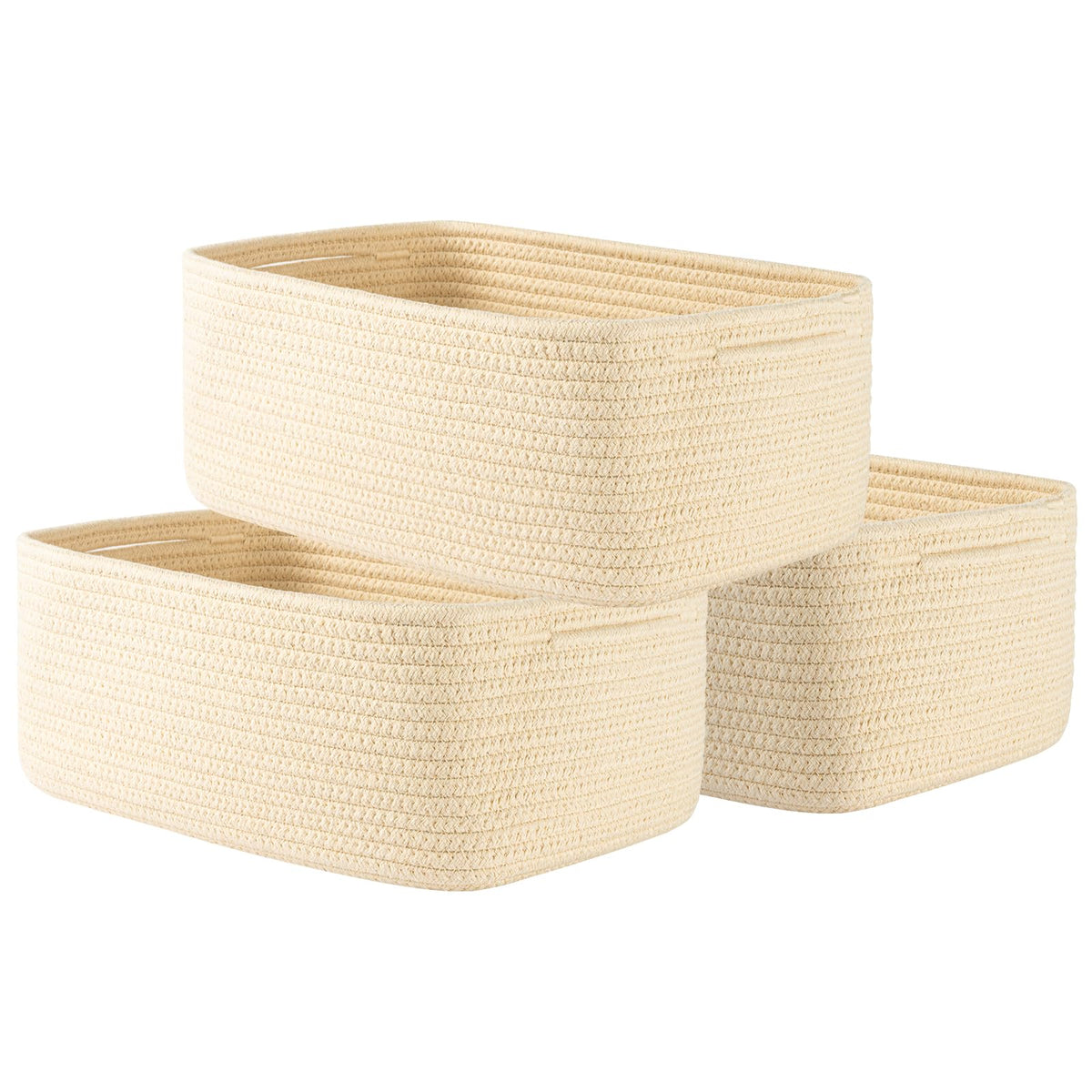 KALLAX Small Woven Storage Basket for Organizing, 12 x 8 x 4.5 inch, 3 Pack