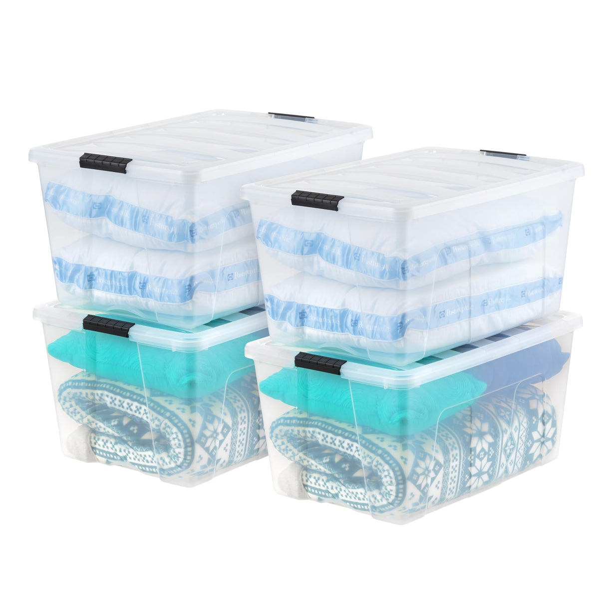 IRIS USA 6-Pack 72 Quart Storage Bins with Lids, Clear
