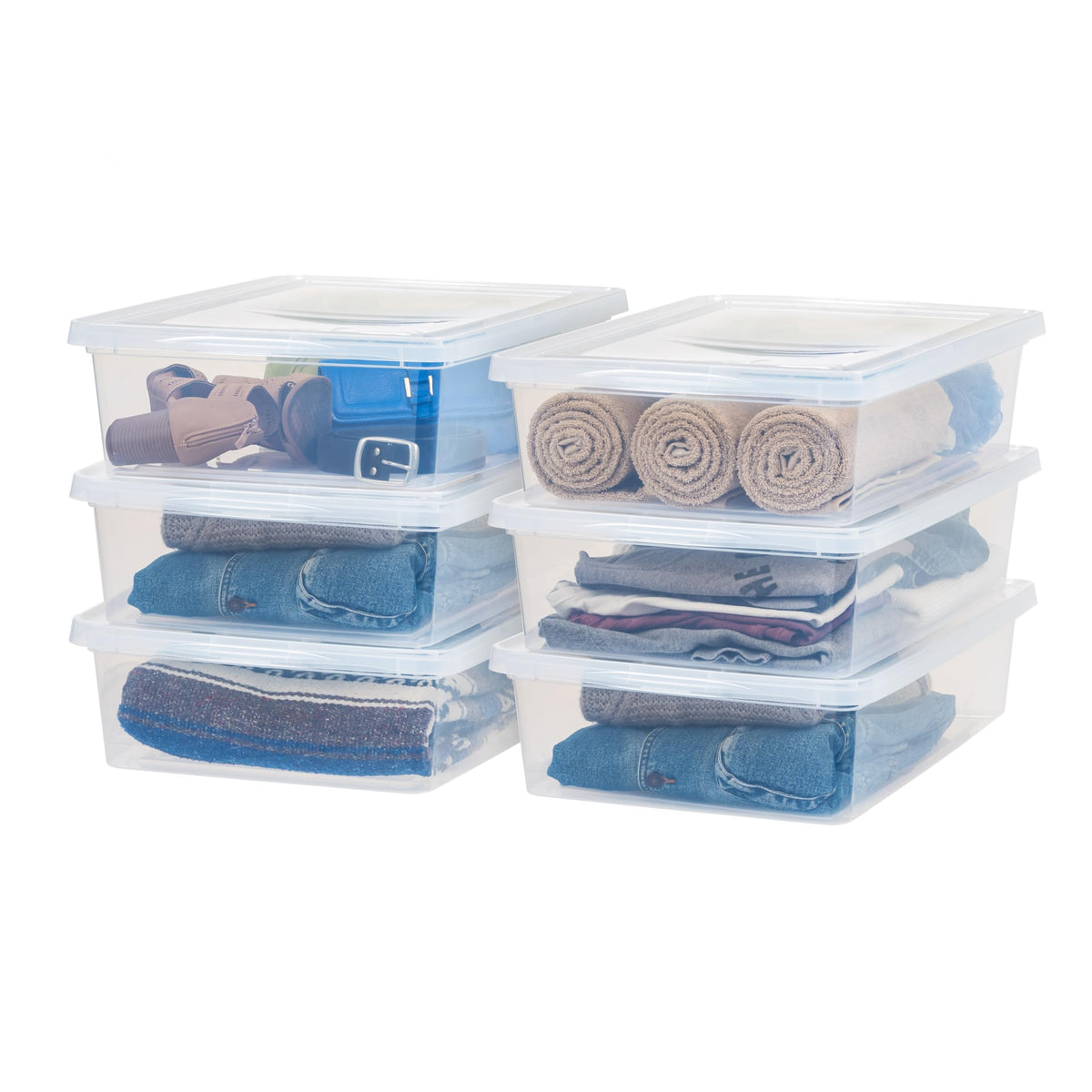 IRIS USA 12-Pack 15 Qt Storage Bins with Lids, Clear, Stackable