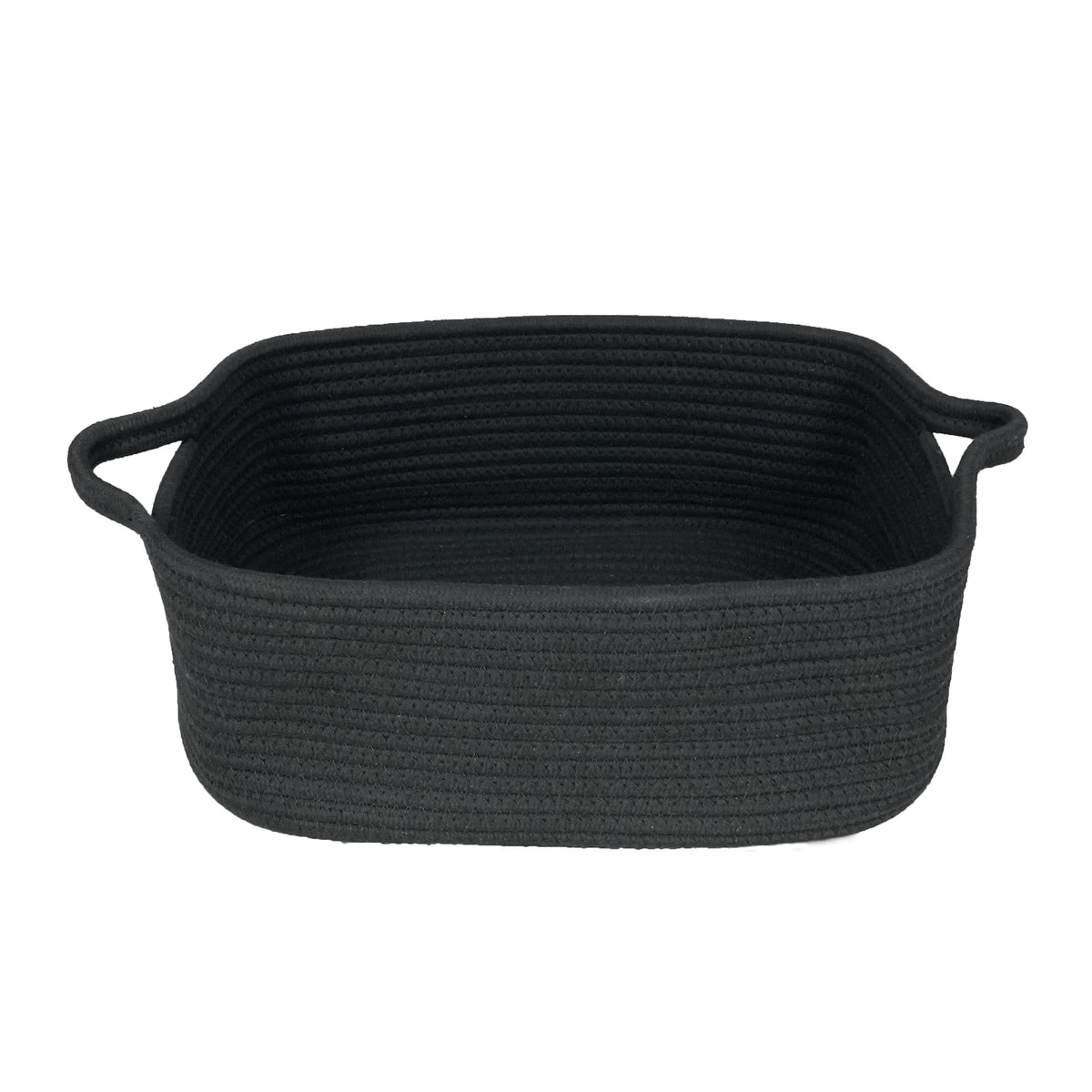 XUANGUO Medium Woven Cotton Rope Storage Basket with Handles, Rust