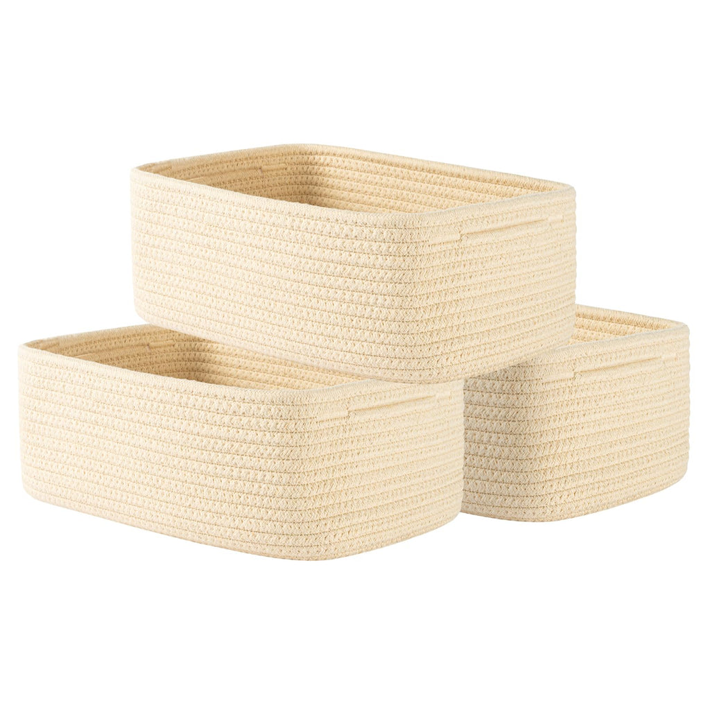 KALLAX Small Woven Storage Basket for Organizing, 12 x 8 x 4.5 inch, 3 Pack