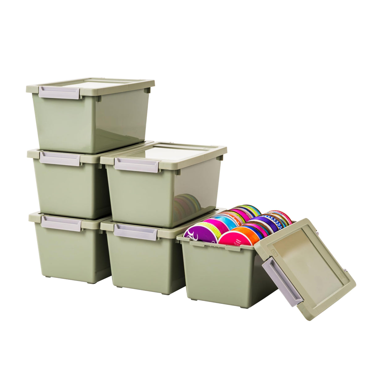 IRIS USA Storage Bins with Lids |Made in USA| 4 Qt - (6-Pack) - Clear