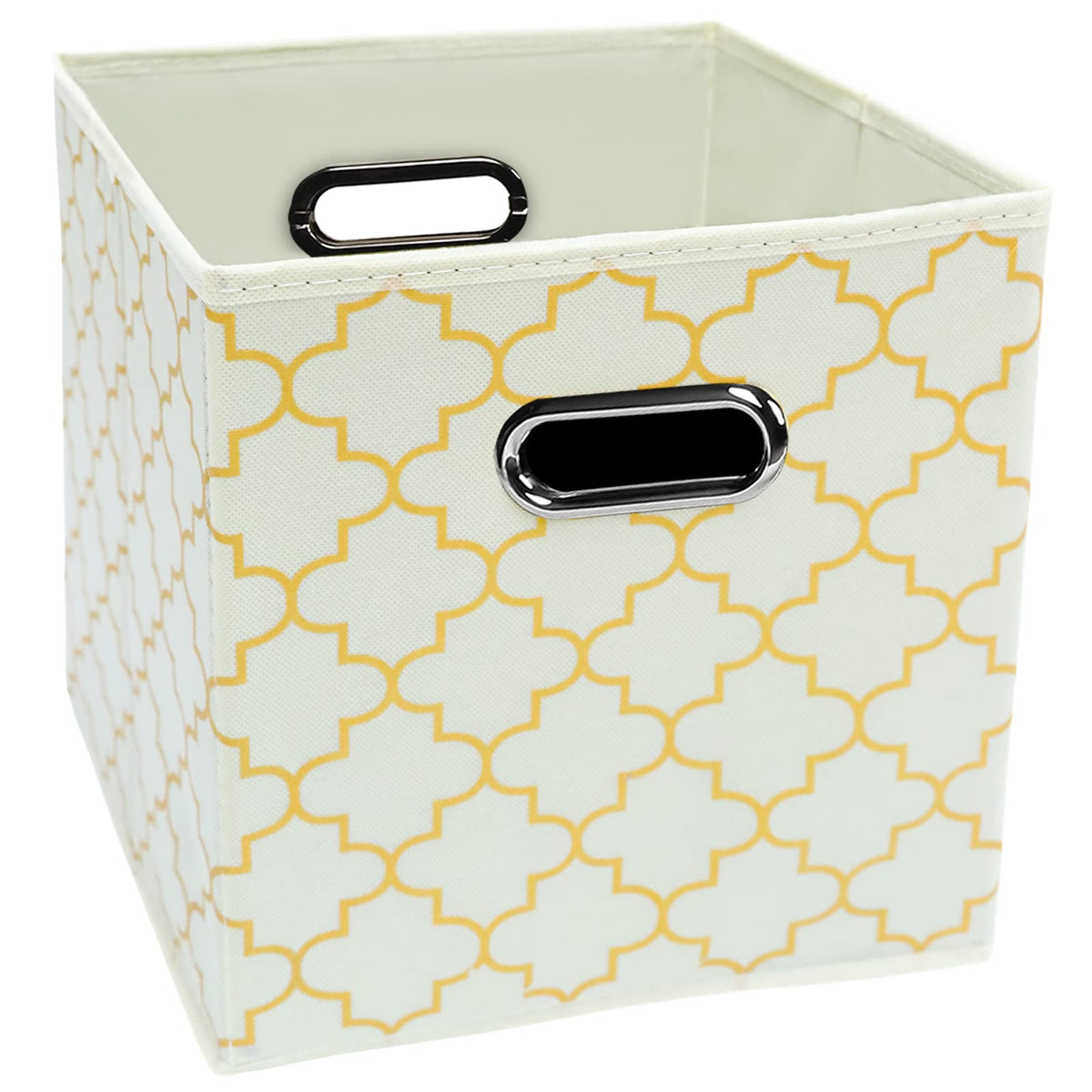 Black Foldable Storage Cubes Bins , Fabric Storage Box Cubes Organizer Baskets with Dual Handles for Home Organizer (Black)