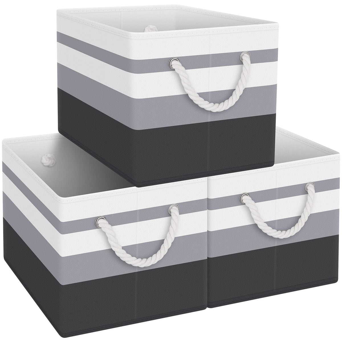 Fab totes Storage Bins Foldable Storage Baskets with Rope Handles