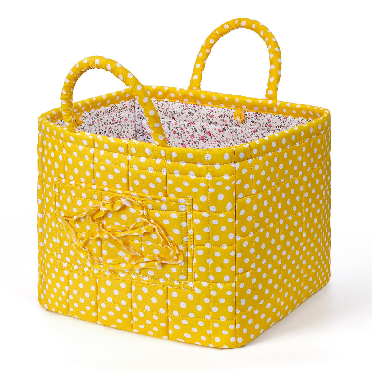 Floral Fabric Storage Basket Car Interior Storage Basket Underwear Sundries Laundry Baskets Supplies Home Organizer Bag (Red plaid)
