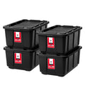 IRIS USA 4-Pack 27 Gal Heavy Duty Storage Tote Bins with Lids, Gray