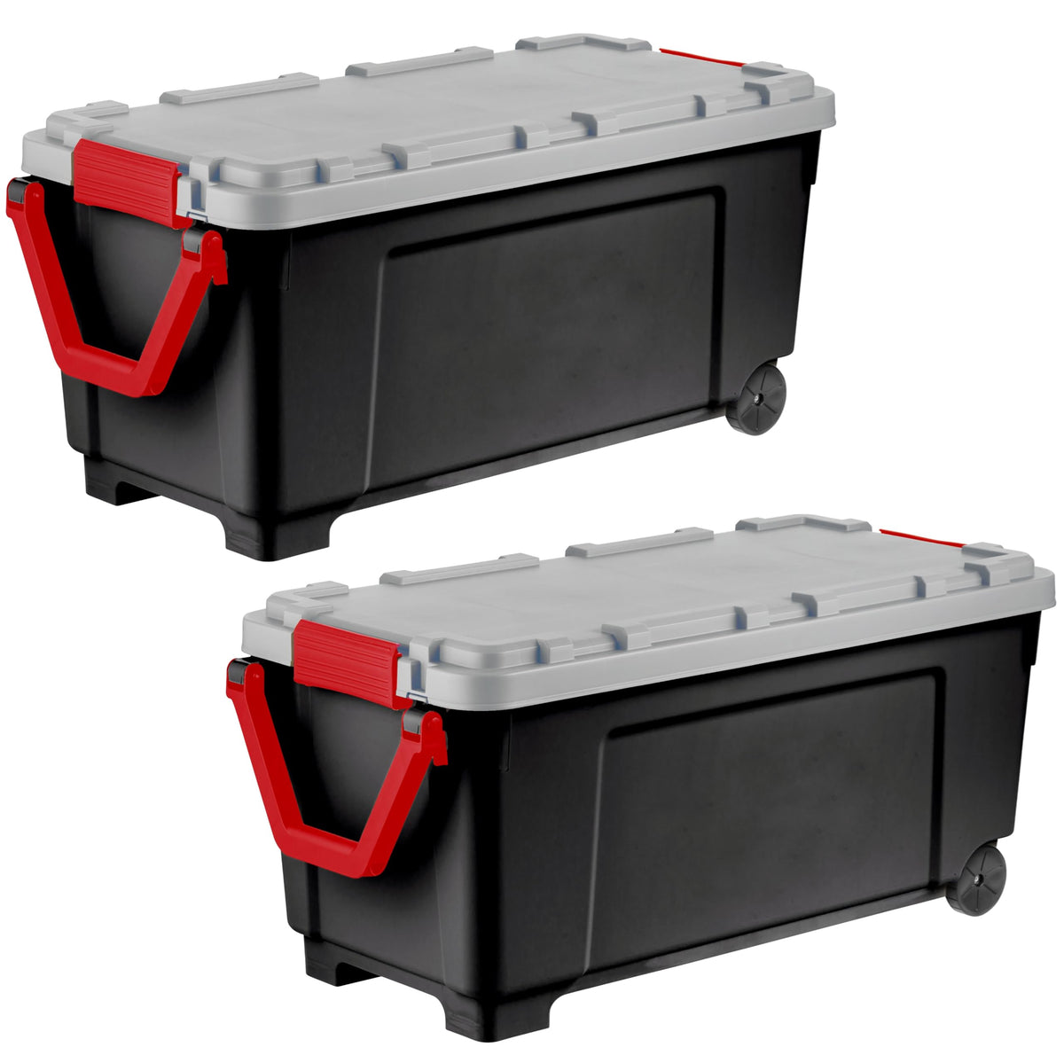 IRIS USA 6-Pack 20 Gal Heavy Duty Lockable Storage Totes with Lids, Black